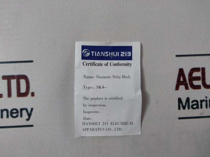 Tianshui 213 Sk4-222D Pneumatic Time Delay Block 690V