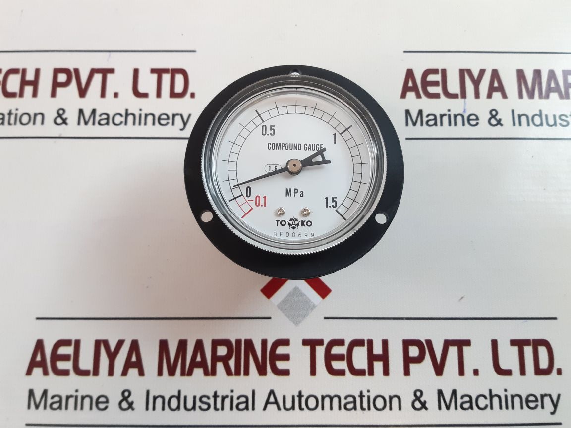 Toako -0.1 To 1.5 Mpa Compound Gauge