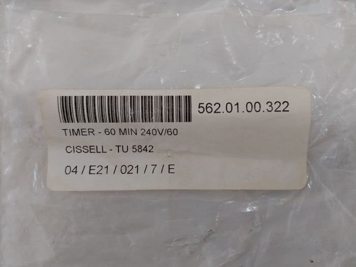 Mallory Tu5842 Timer 230vac 60hz 7.5a 250vac 15a 125vac