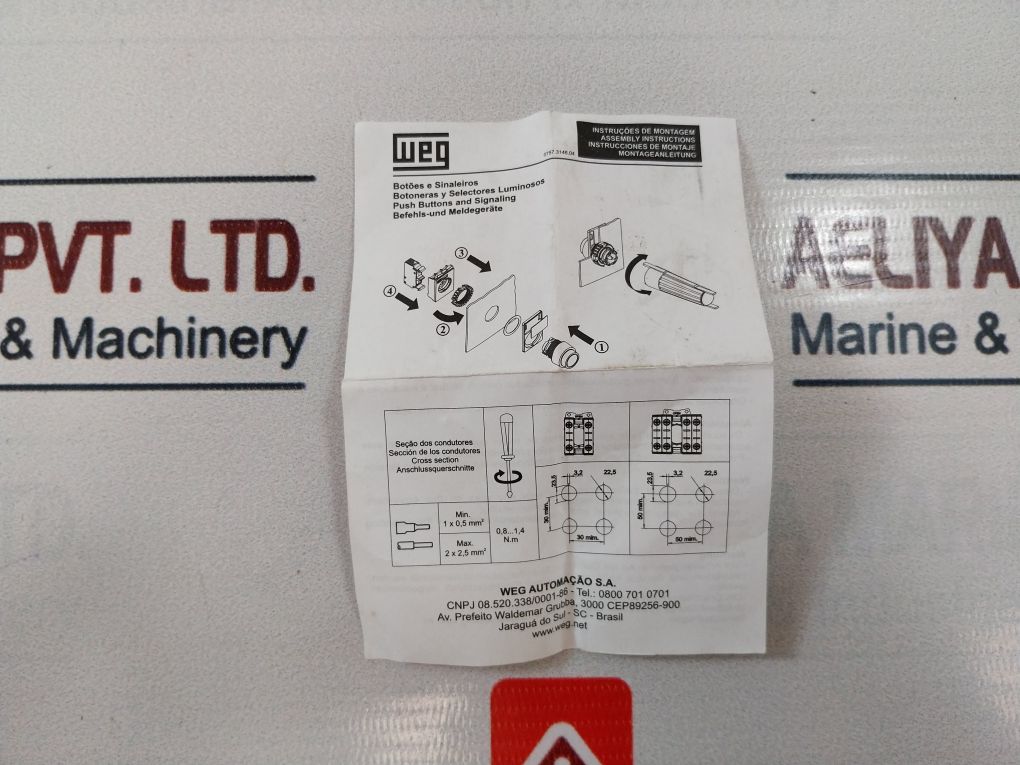 Weg Csw-bf5 Push Button 1-2-3-3R-3S-4-4X-5-12 12K And 13 Enclosure