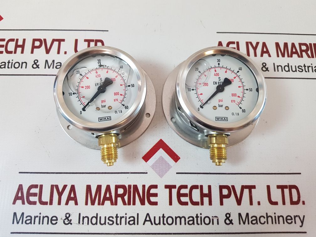 Wika en 837 cl. 1.6 pressure gauge 0 to 60 bar 0 to 870 psi