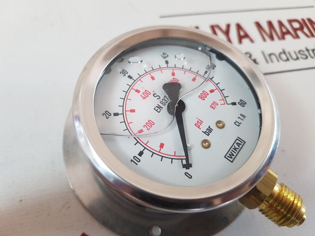Wika en 837 cl. 1.6 pressure gauge 0 to 60 bar 0 to 870 psi