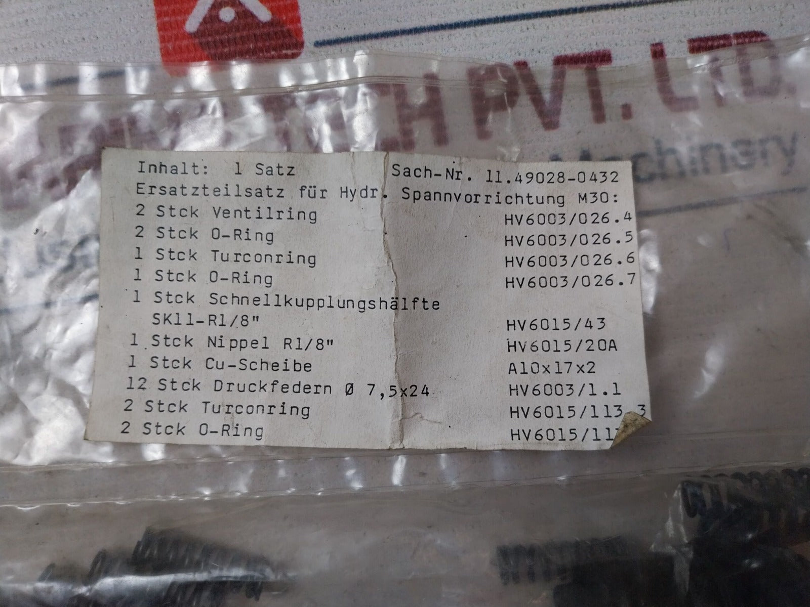 11.49028-0432 O-ring Valve Set