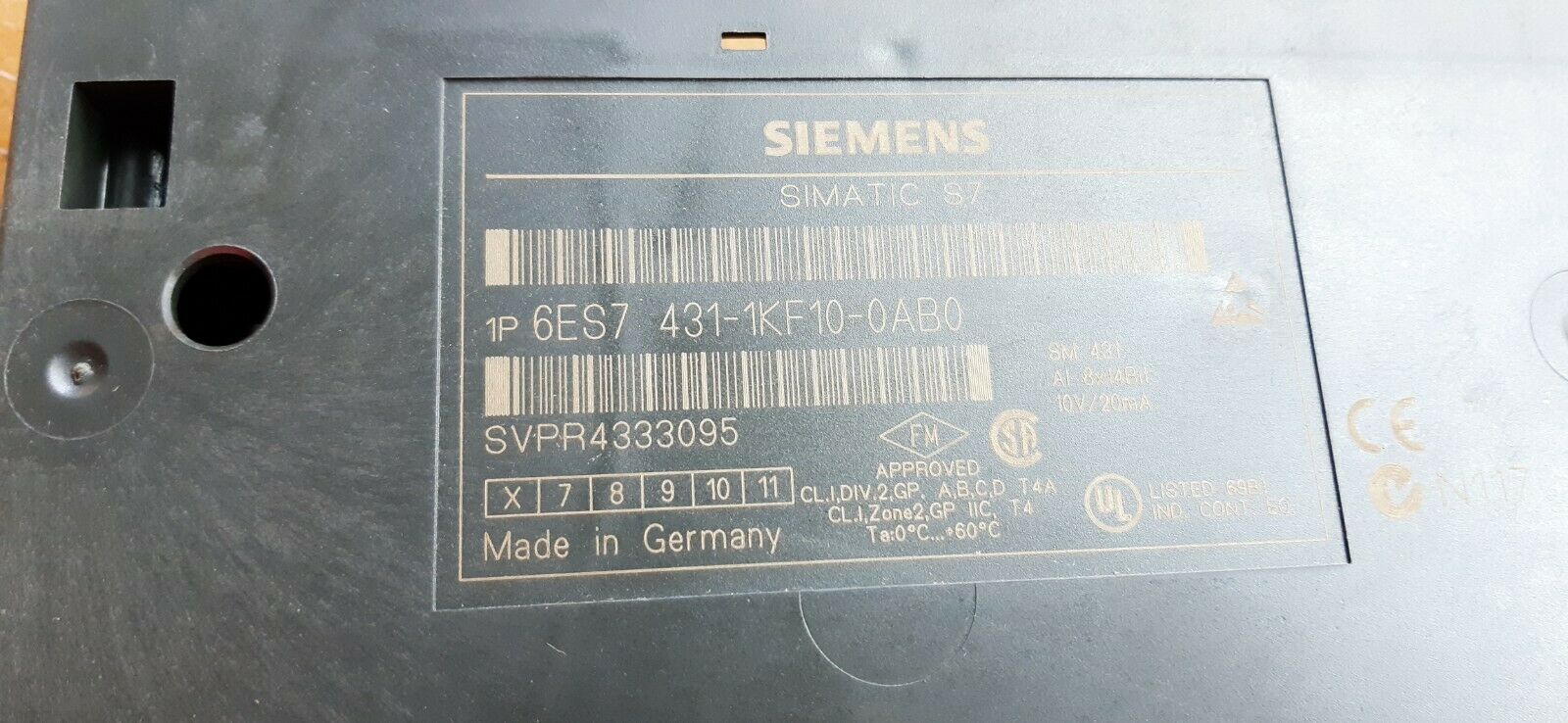 SIEMENS SIMATIC S7 1P 6ES7 431-1KF10-0AB0 MODULE