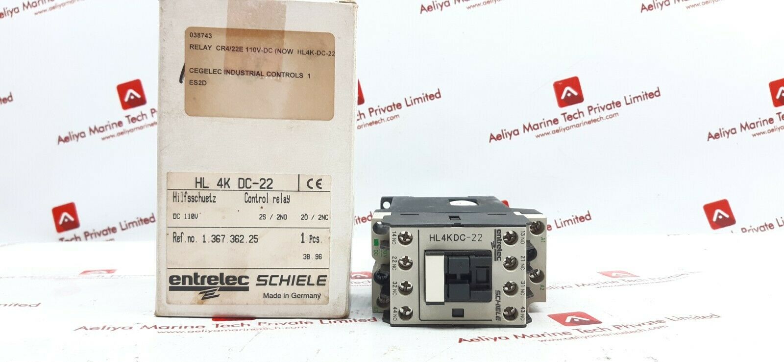 Entrelec Schiele Hl4Kdc-22 Control Relay