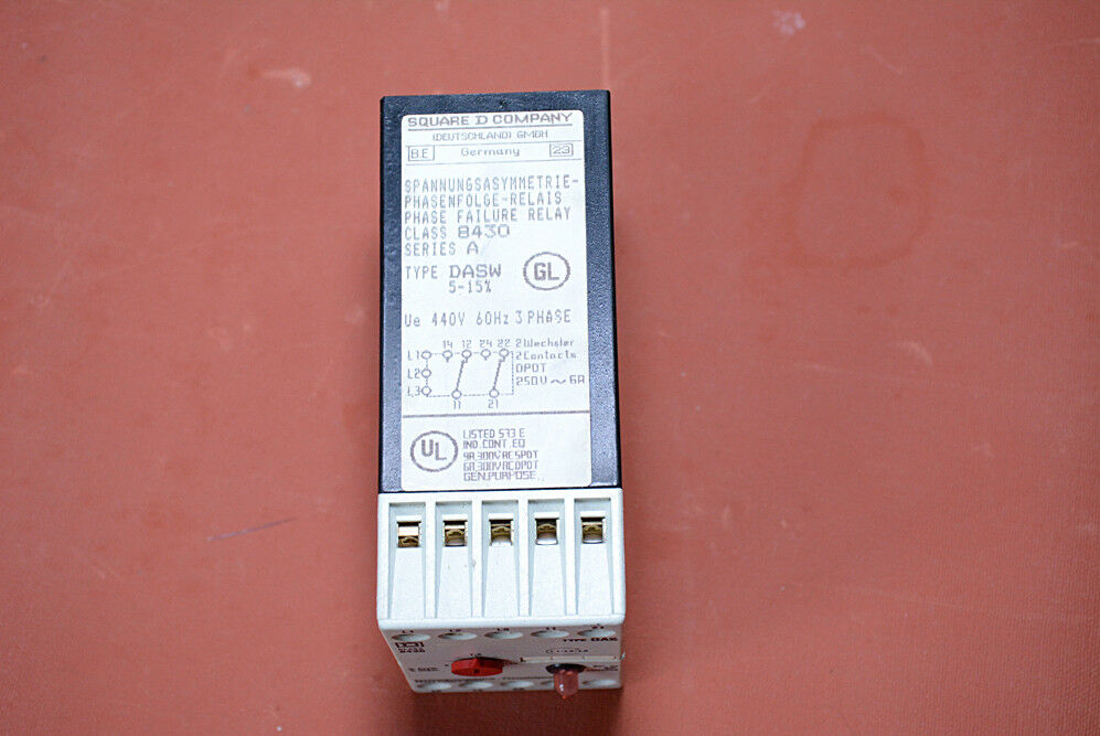 Square D 8430 dasw phase failure relay series A