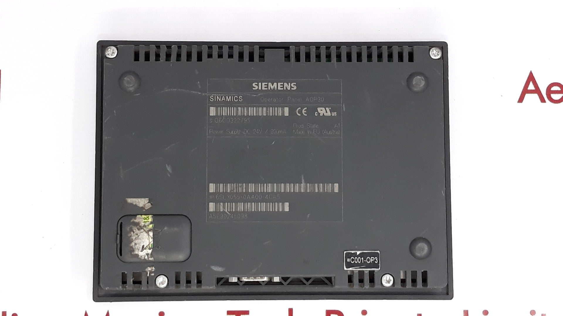 Siemens sinamics 6sl3055-0aa00-4ca5 operator panel a0p30