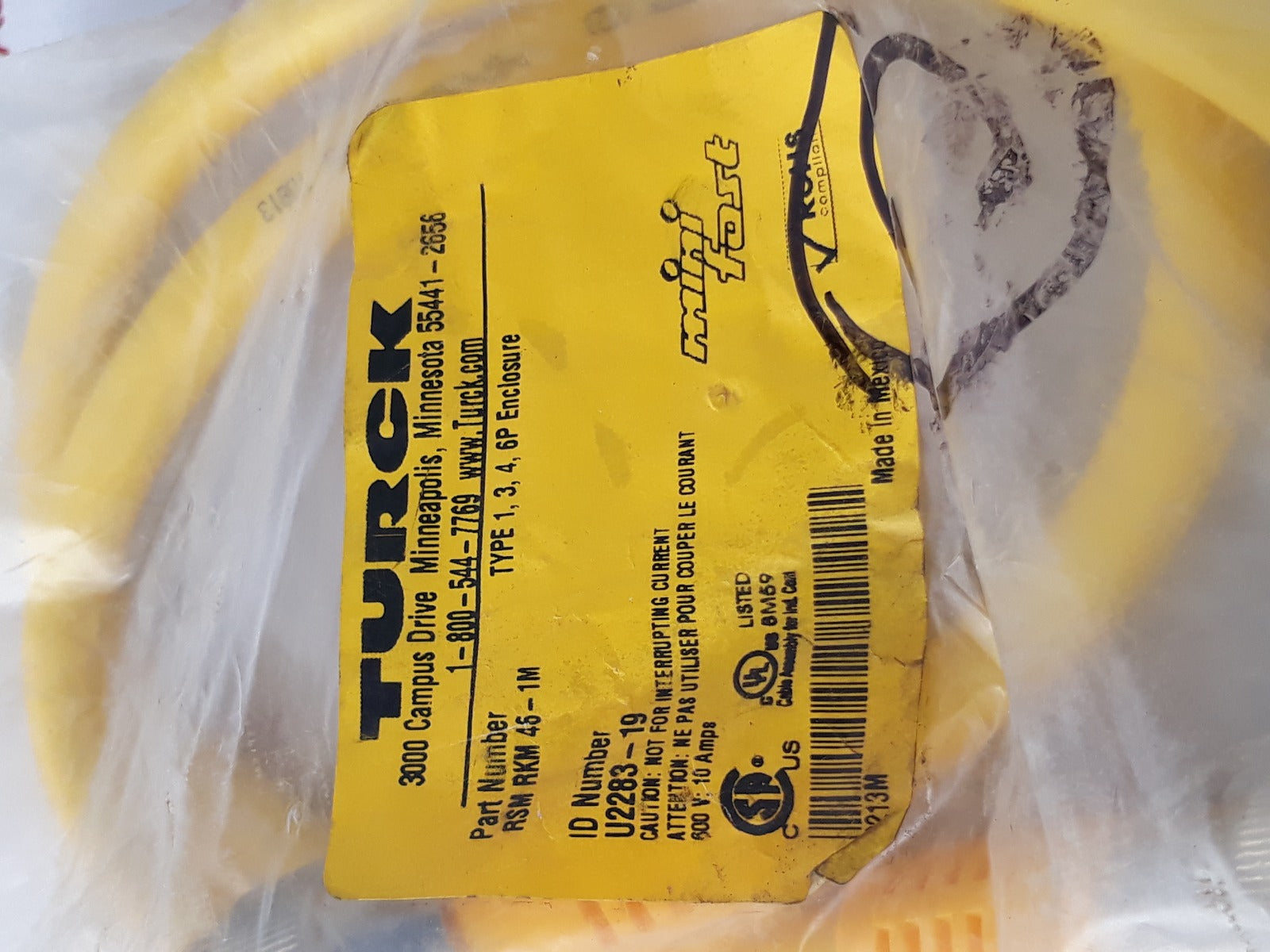 Turk Rsm Rkm 46-1M Minifast Molded Cordsets