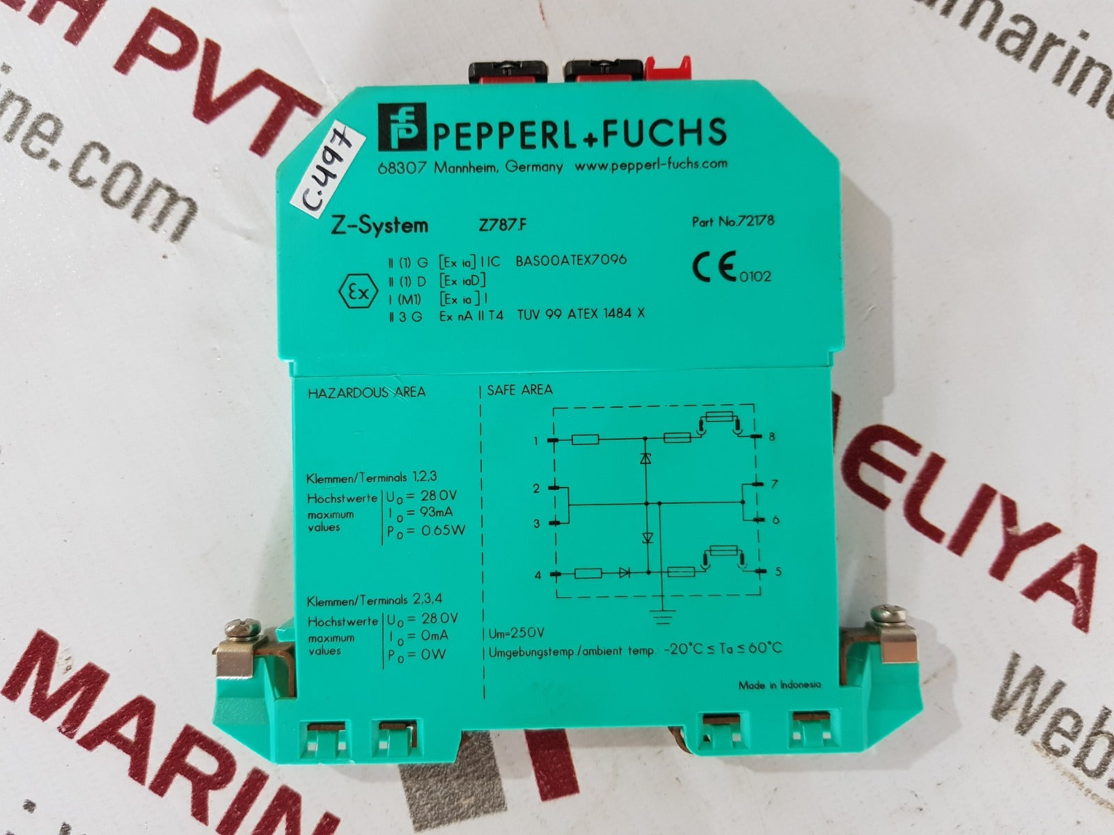 Pepperl+fuchs z787.f safe snap barrier 72178