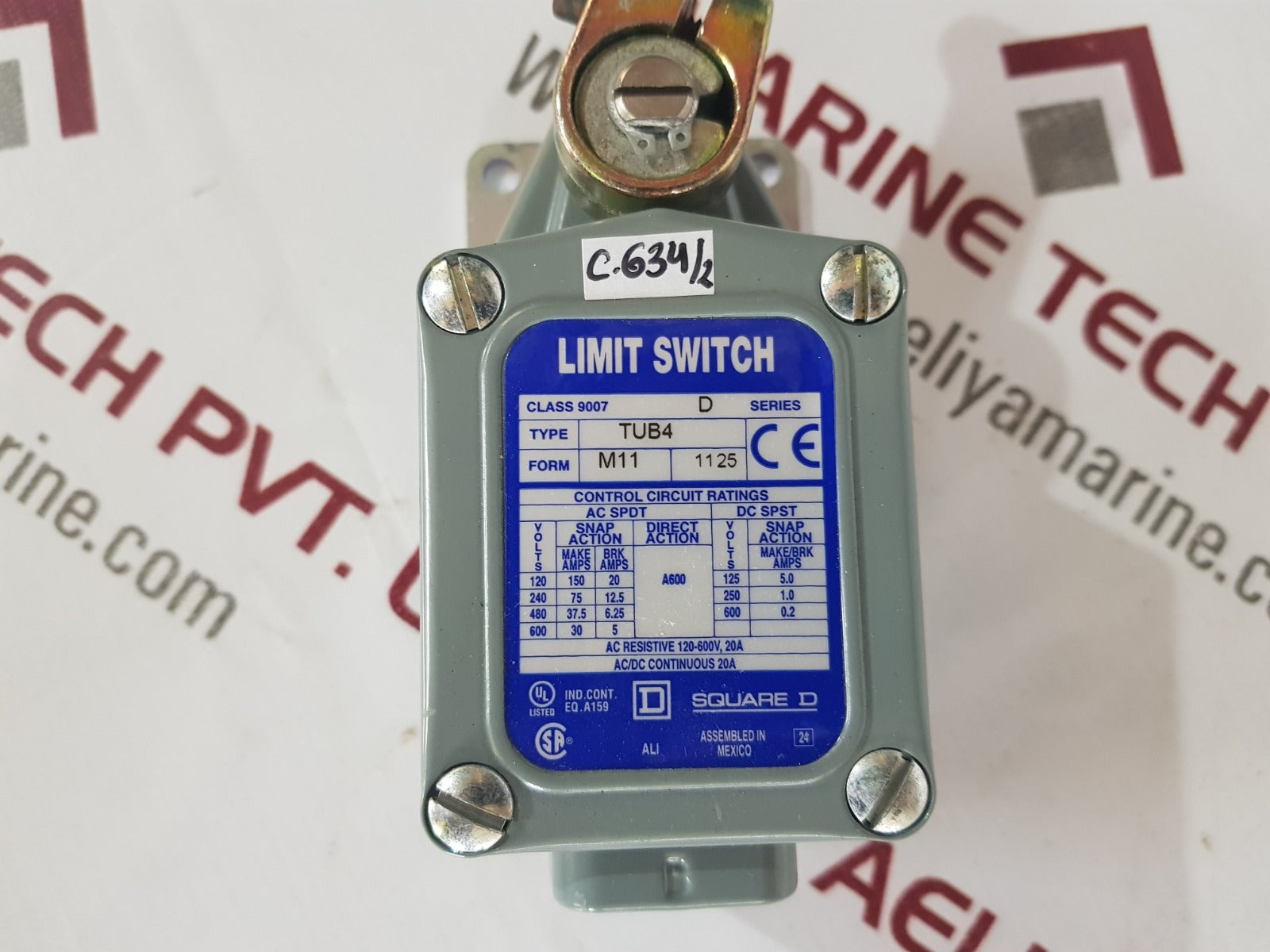 Square d class 9007 tub4 limit switch ser d