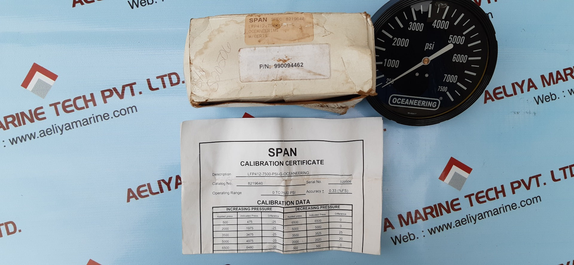 Oceaneering lfp412-7500-psi-g pressure gauge