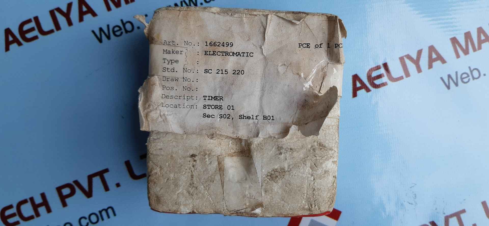 Electromatic S-system sc 215 220 time delay relay