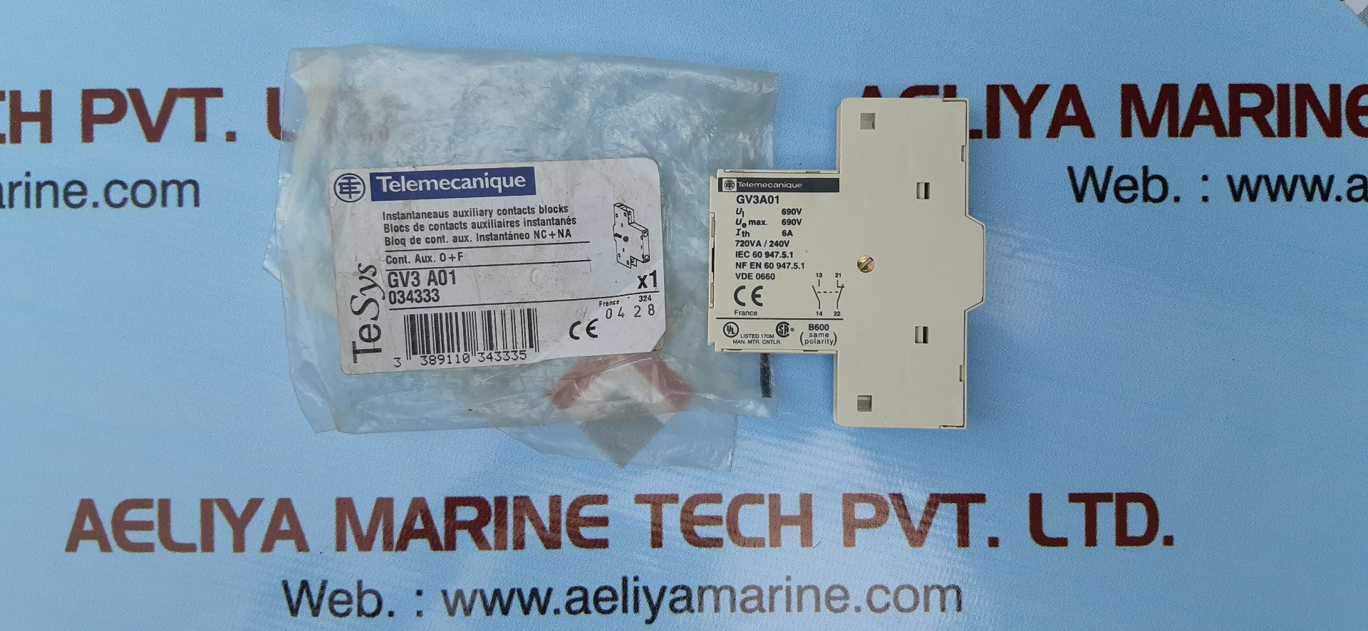 TELEMECANIQUE GV3A01 AUXILIARY CONTACT BLOCK