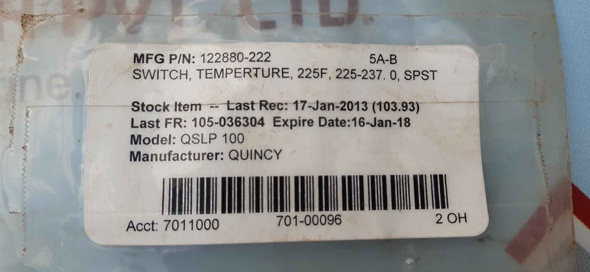 Fenwal temperature sensor probe 08-819991-010