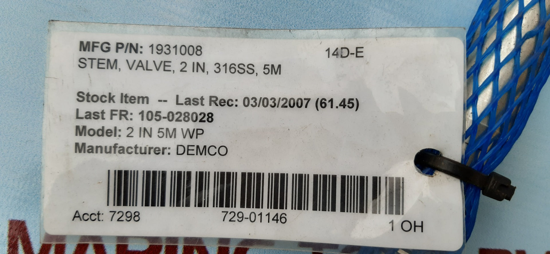 Stem valve 2 in 5m wp