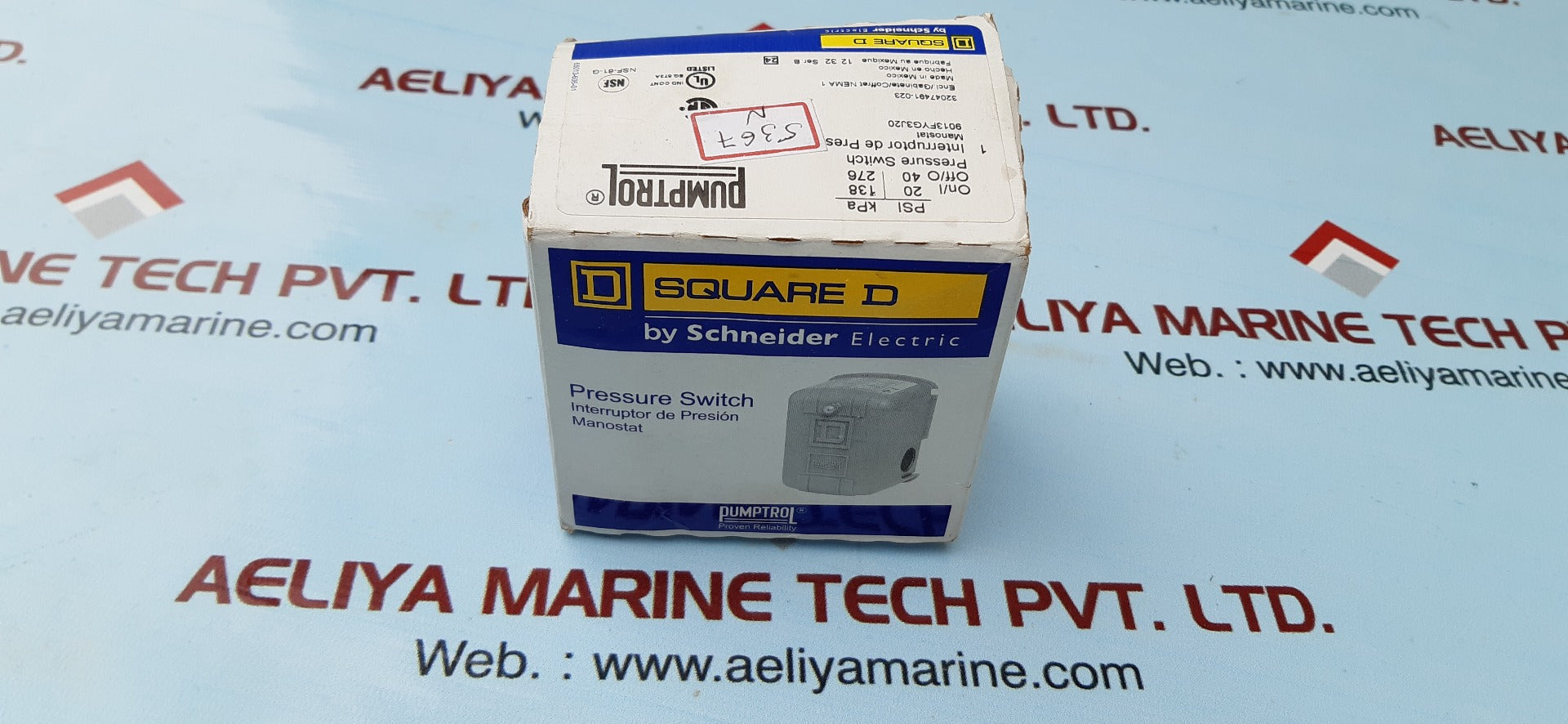 Square d fyg3 9013fyg3j20 pressure switch