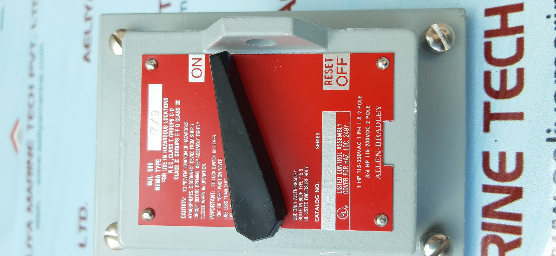 Allen-bradley 600-t0x5 manual motor starter in nema 7-9 enclouser