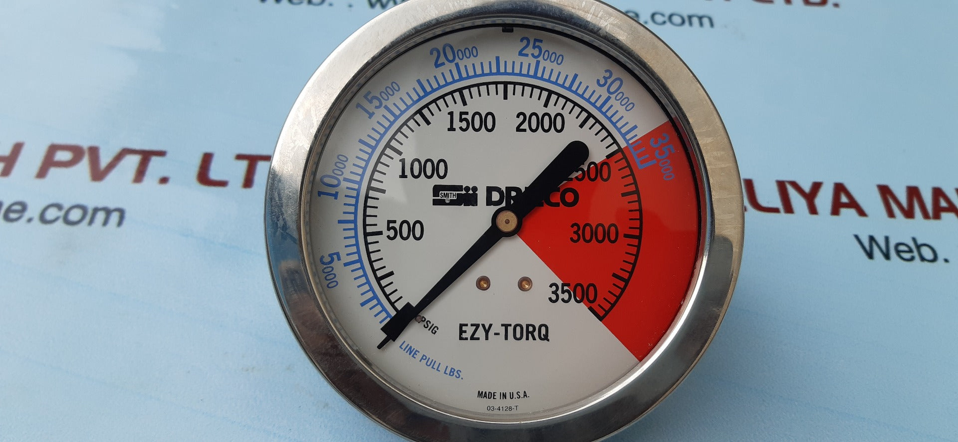 Drilco ezy-torq pressure gauge 0-3000 psi