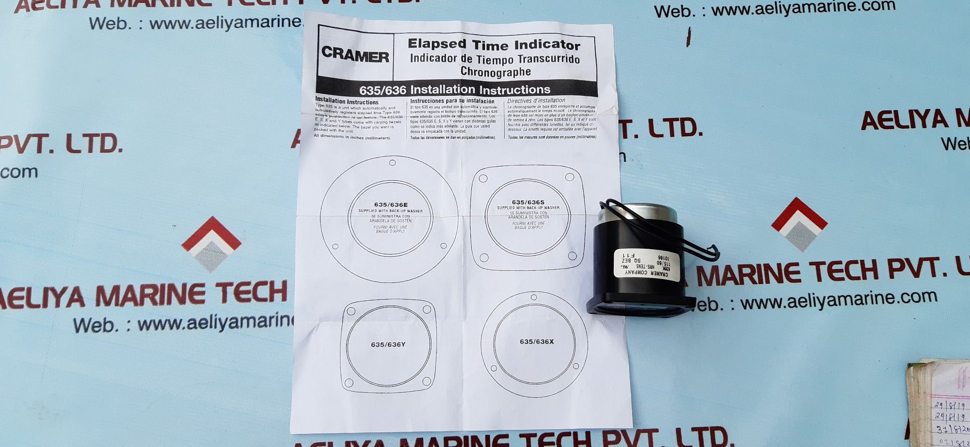 Cramer 635k hour meter 115v/60 hz