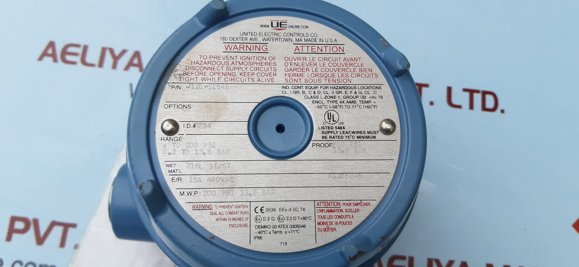 United electric j120-s164b pressure switch