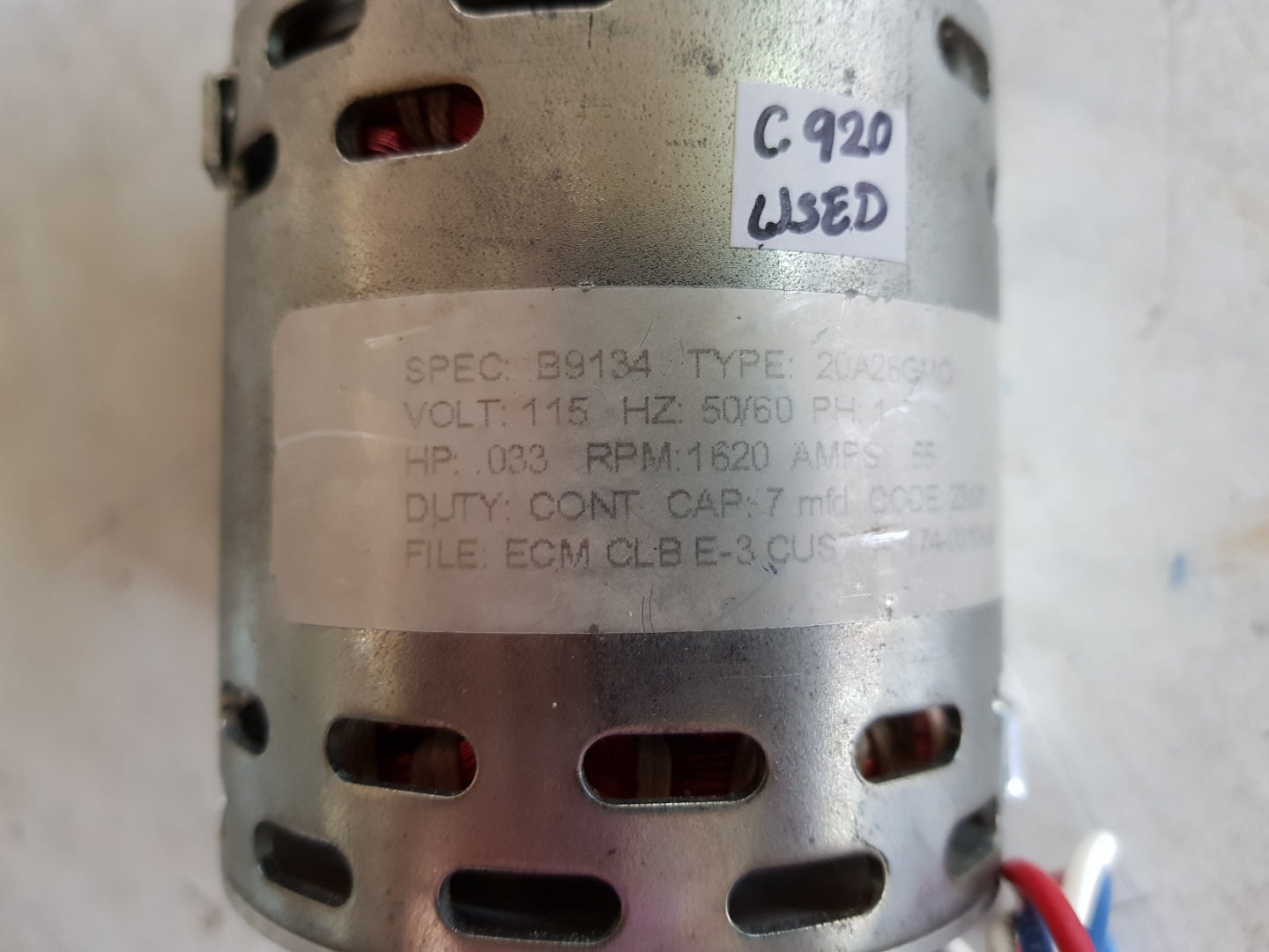 Ecm motor 20a26gmo 115v 50/60hz