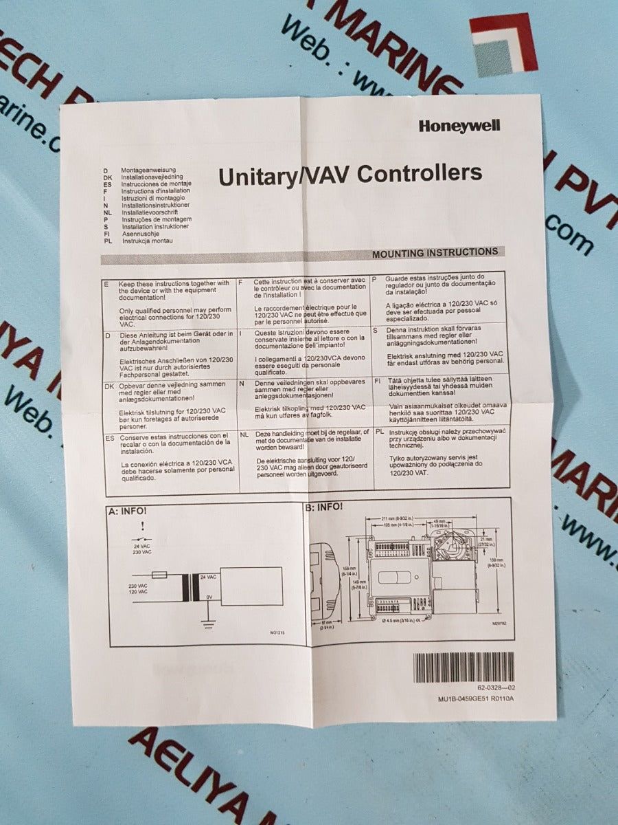 Honeywell pvl4022as programmable vav controller with actuator