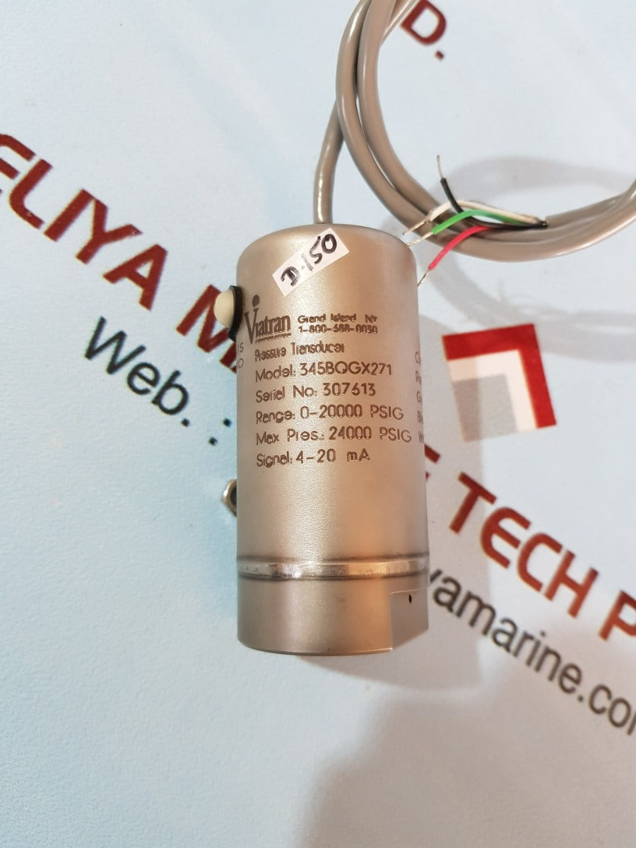 Viatran 345bqgx271 pressure transmitter range 0-20000 psig