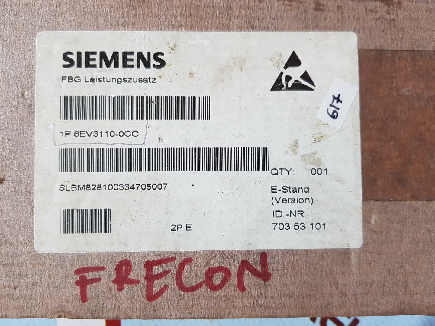 Siemens 6ev3110-0cc pc board