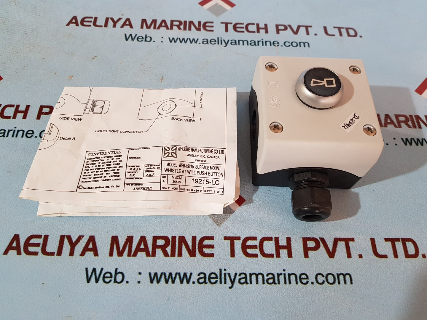 Airchime wpb-19215 surface mount whistle at will push button