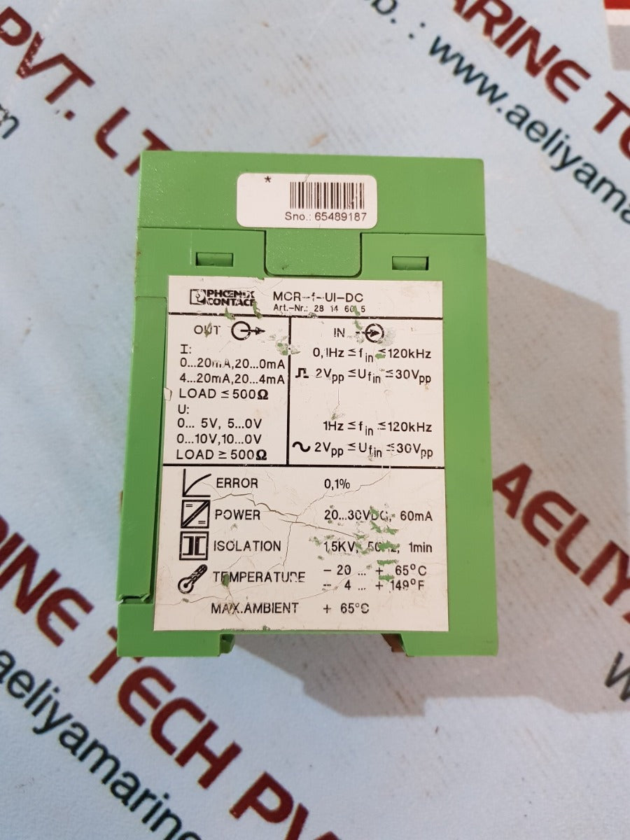 Phoenix contact mcr-f-ui-dc control module 28 14 60 5