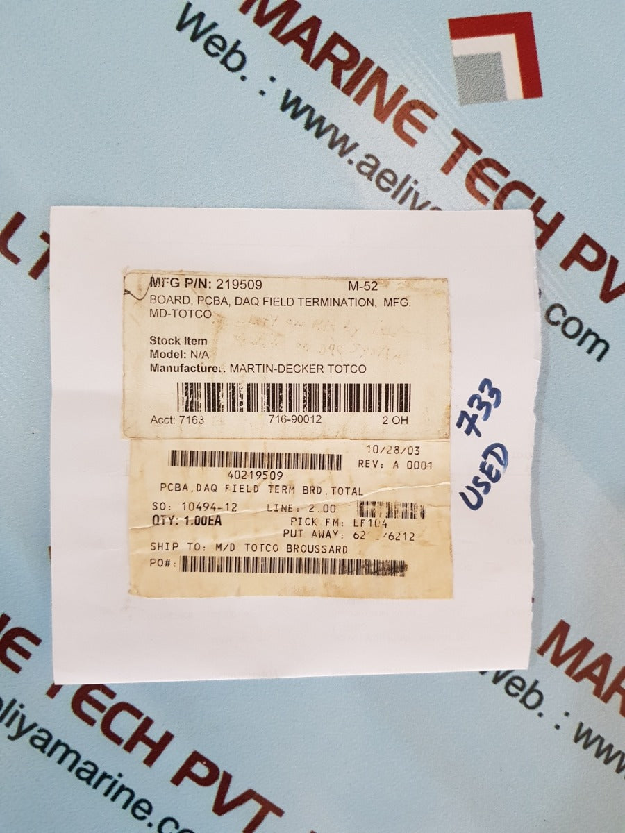Md-Totco field termination board 219508 fab rev H