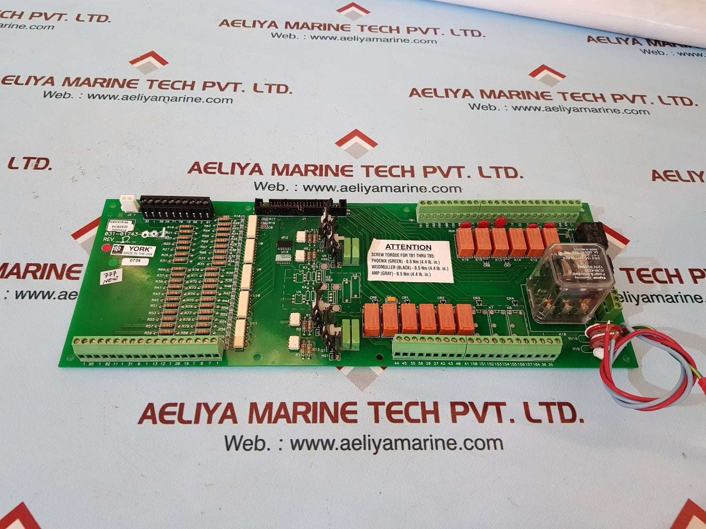 York 031-01743-001 rev.D chiller input output control circuit board