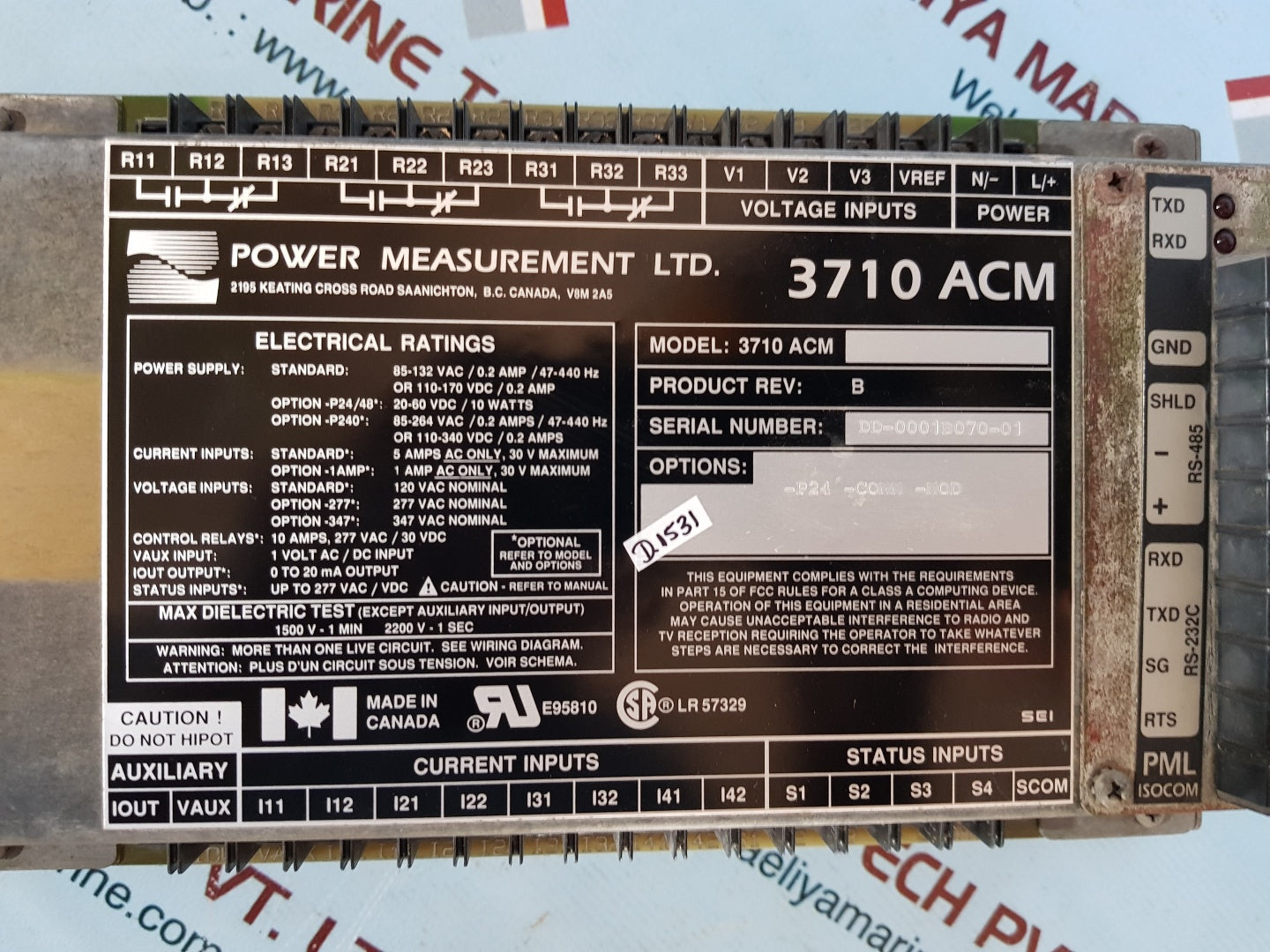 Power measurement 3710 acm rev:b