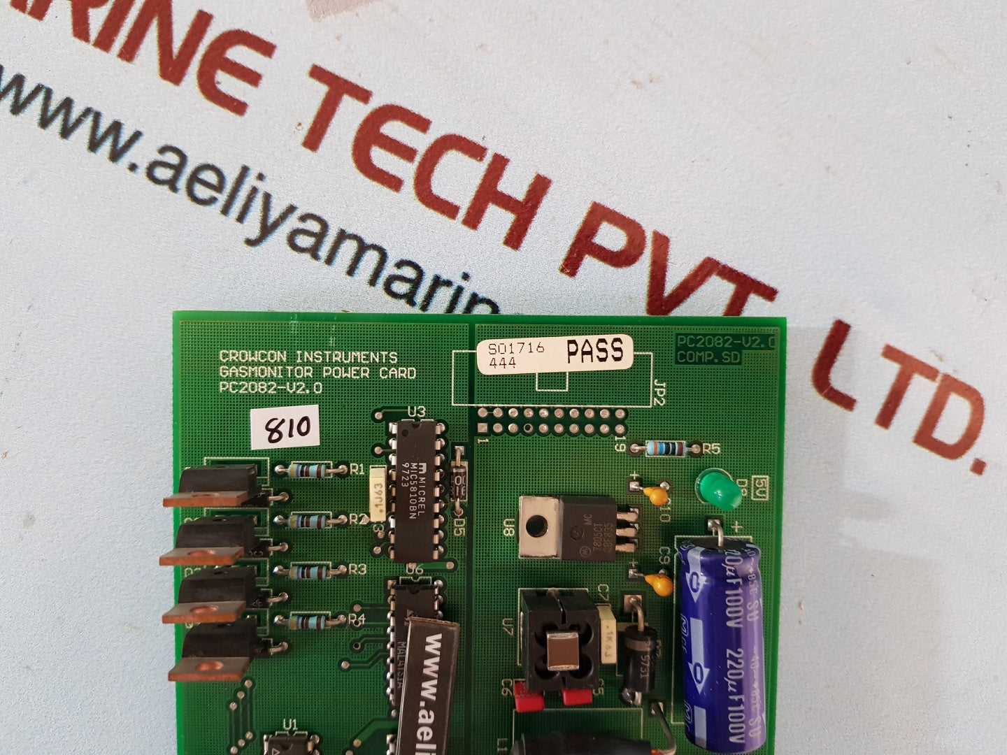 Crowcon pc2082-v2.0 gasmonitor power card s01716