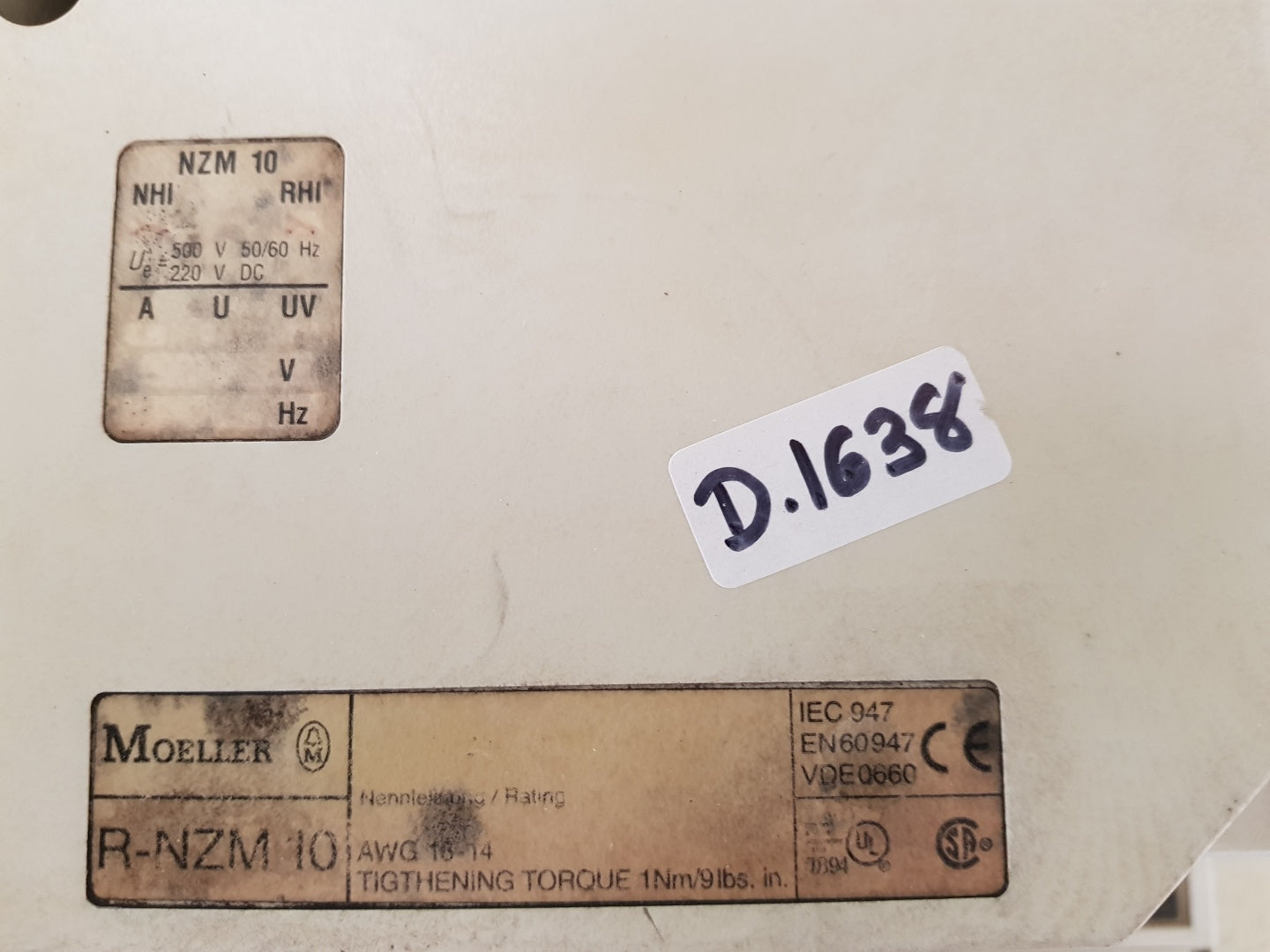 Moeller r-nzm 10 motor circuit breaker zm-400-nzm10