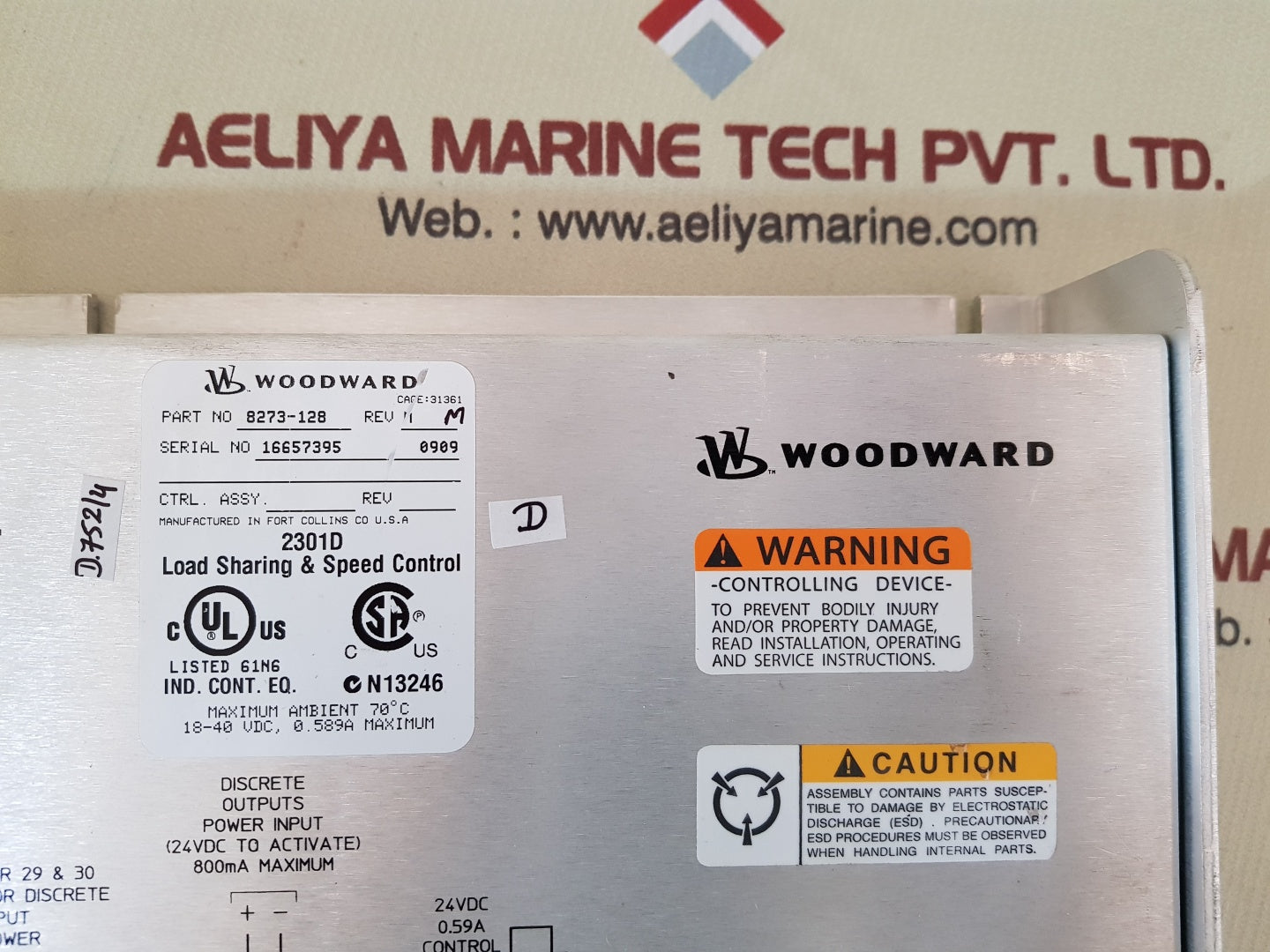 Woodward 8273-128 2301d load sharing & speed control rev.M