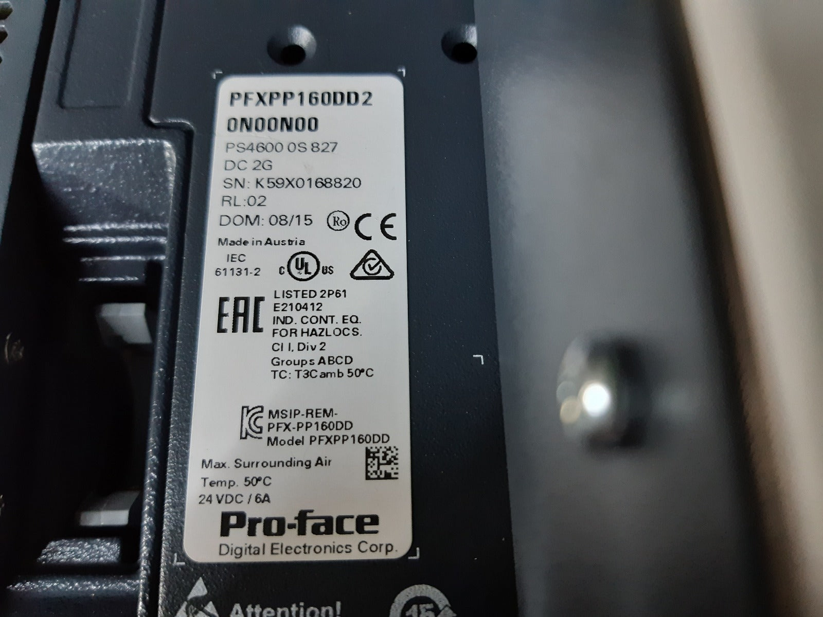 Pro-face ps4600-v1-1p-ce-a-2g-xp-shd-shd display