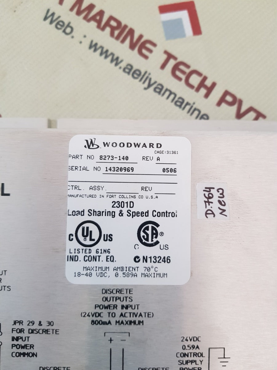 Woodward 8273-140 2301d digital load sharing & speed control rev.A