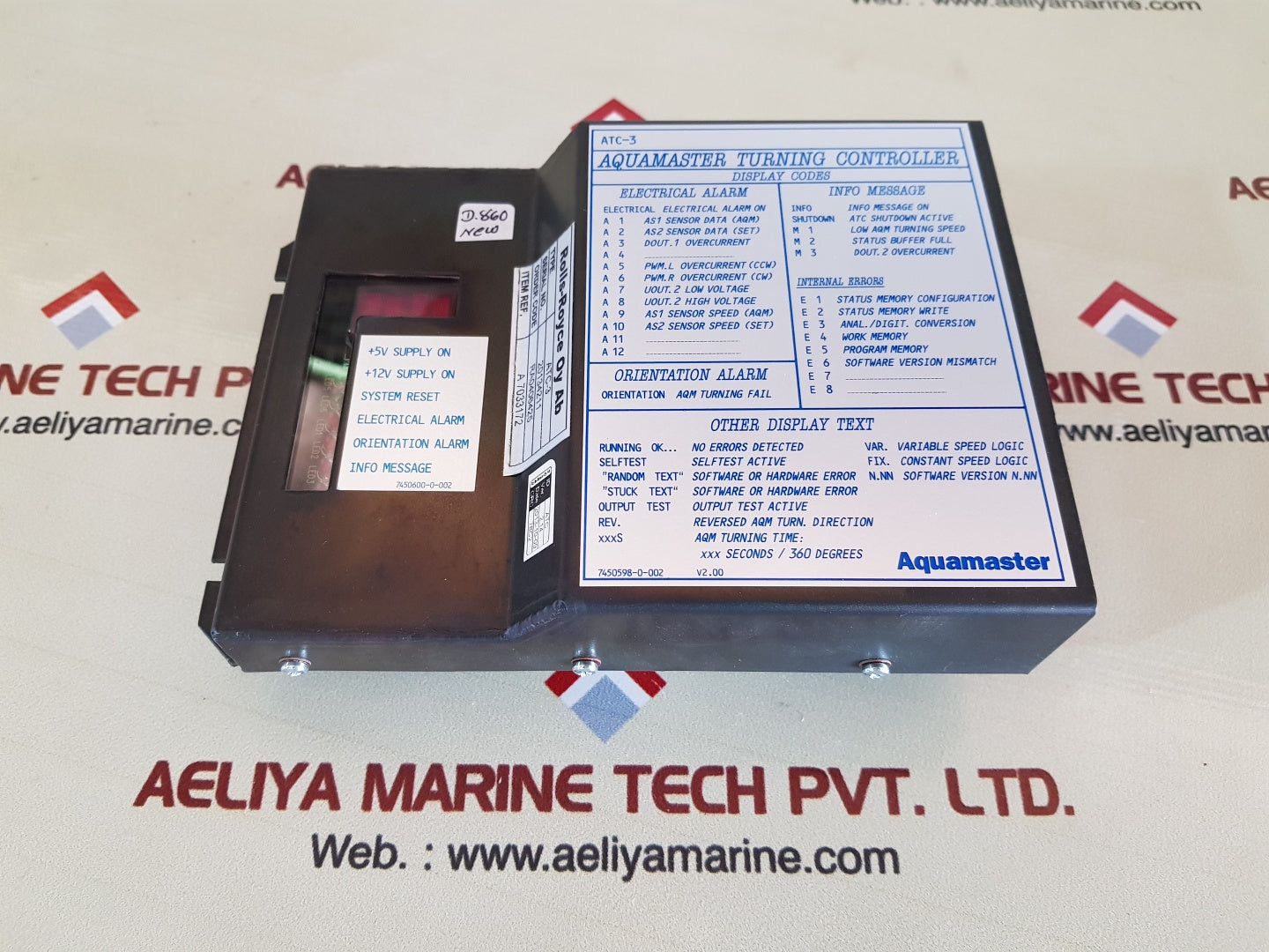Rolls-royce atc-3 aqua master turning controller