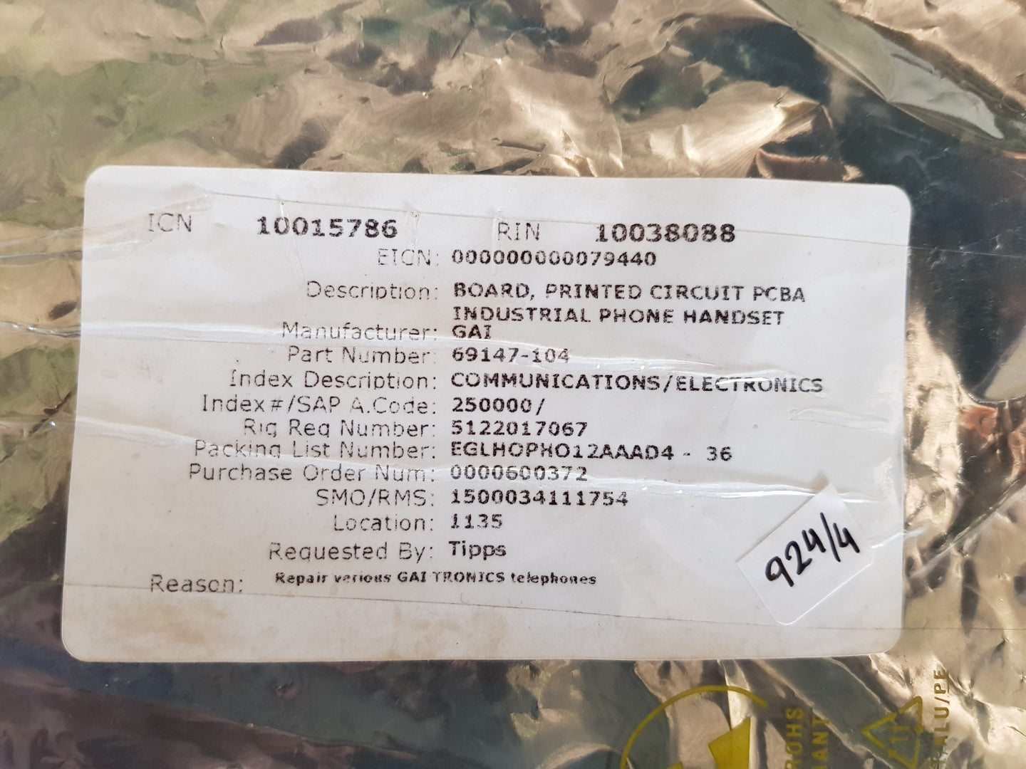 Gai 69147-104 Printed Circuit Board