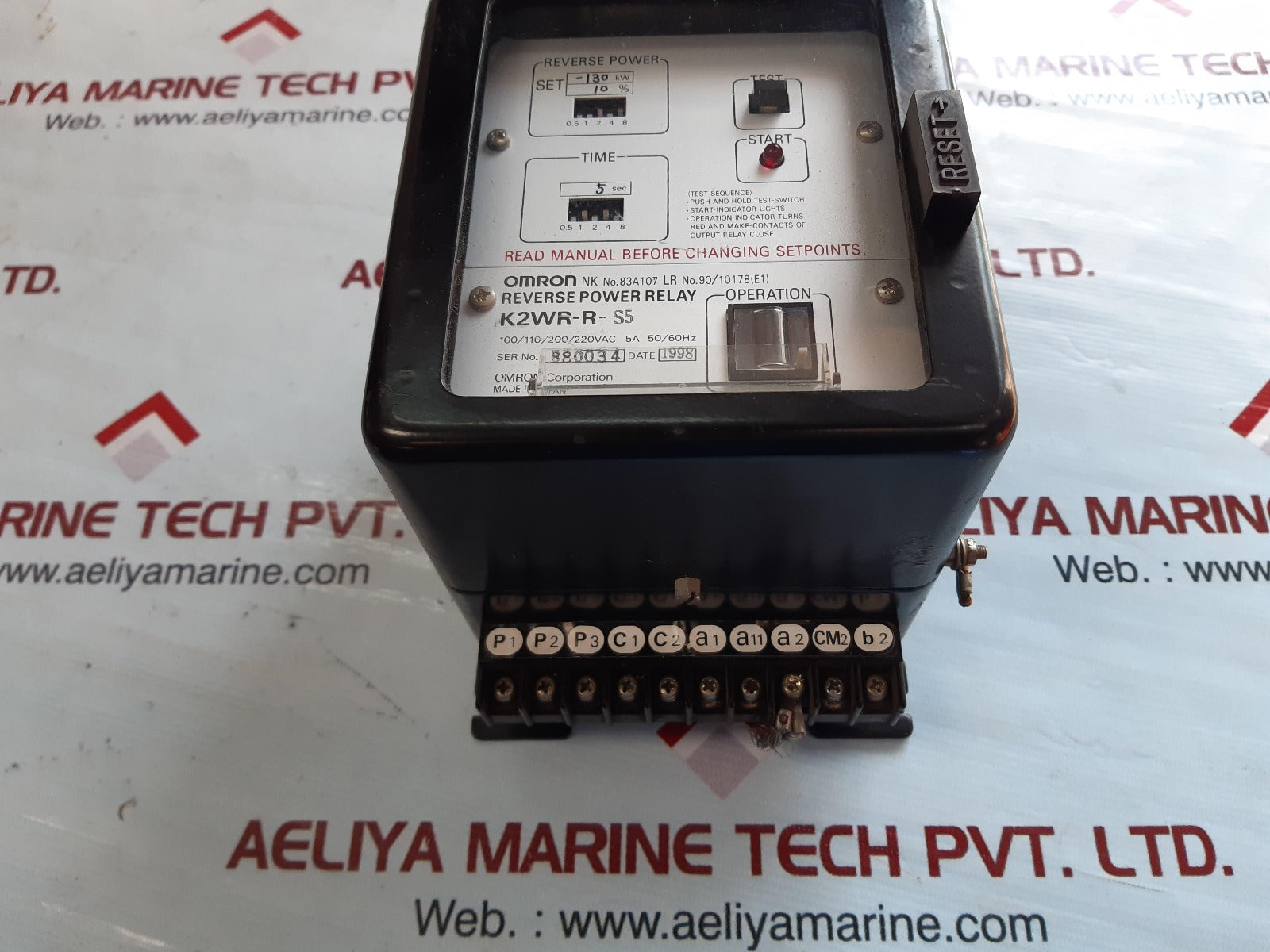 Omron k2wr-r-s5 reverse power relay 100/110/200/220vac 5a 50/60hz