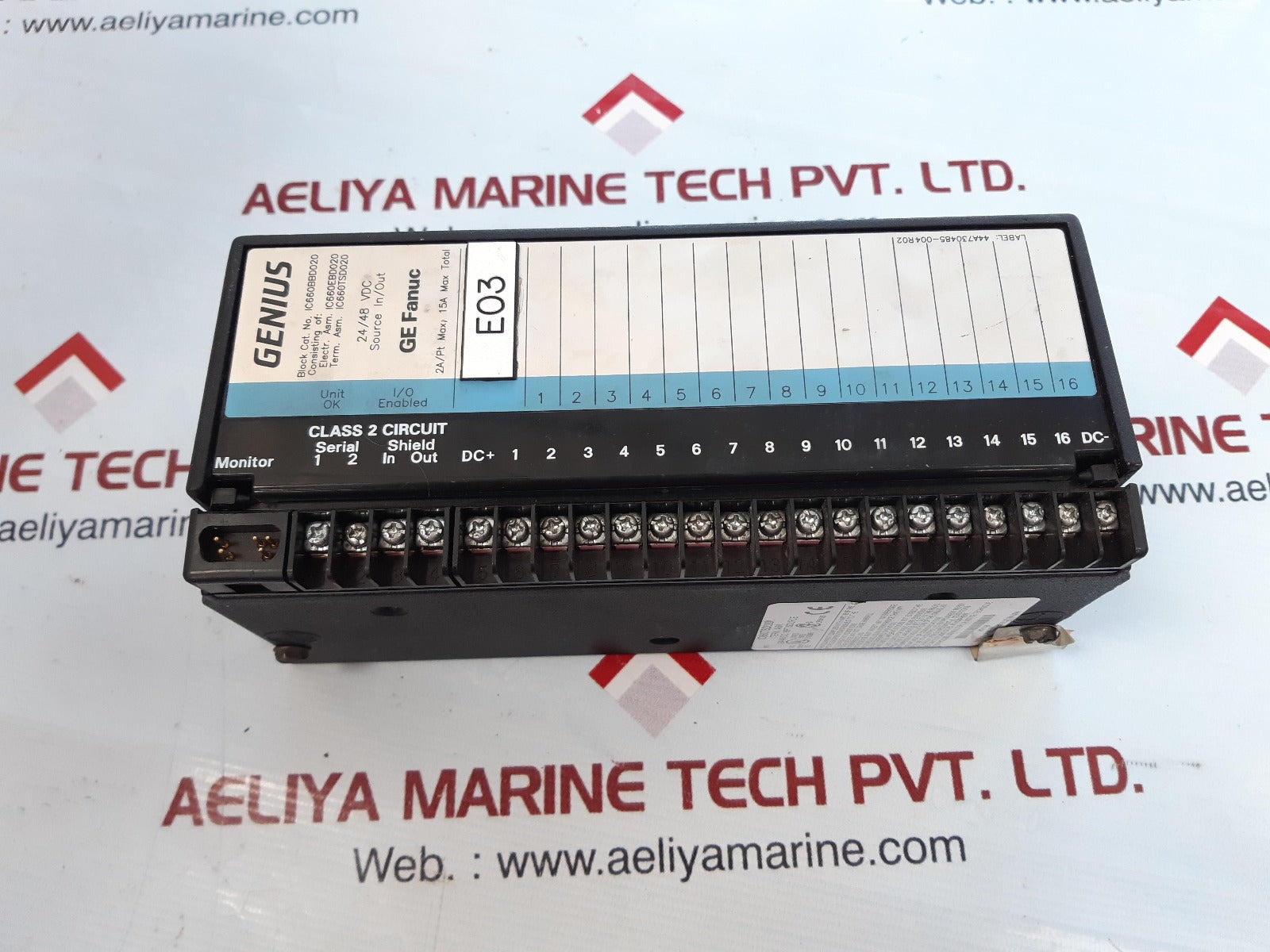 Ge fanuc ic660bbd020 genius 24/48 vdc source in/out module