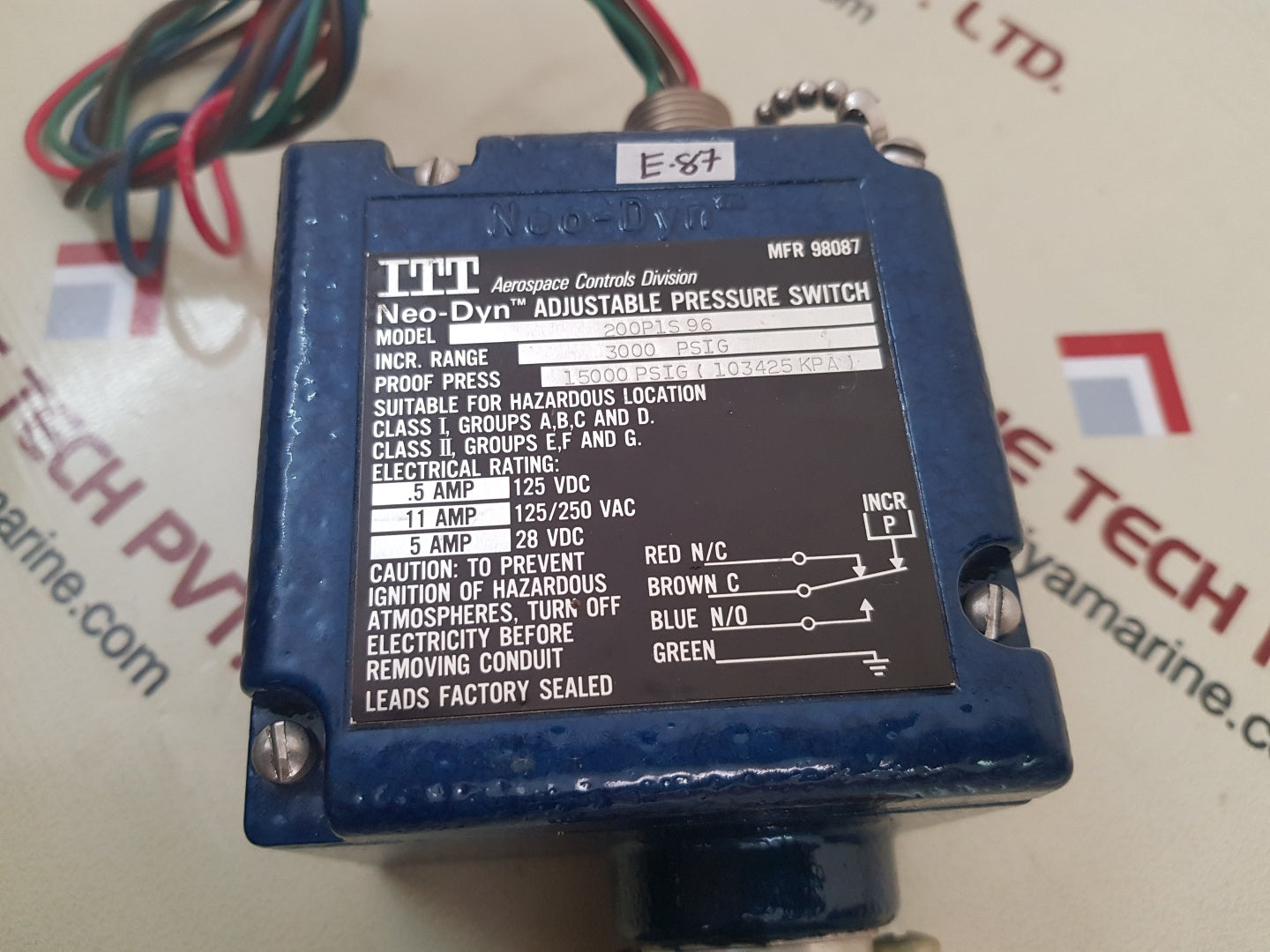 Itt Neo-dyn 200p1s96 adjustable pressure switch