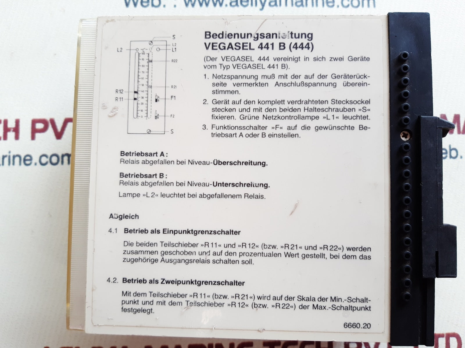 Vegasel 441b(444) limit switch