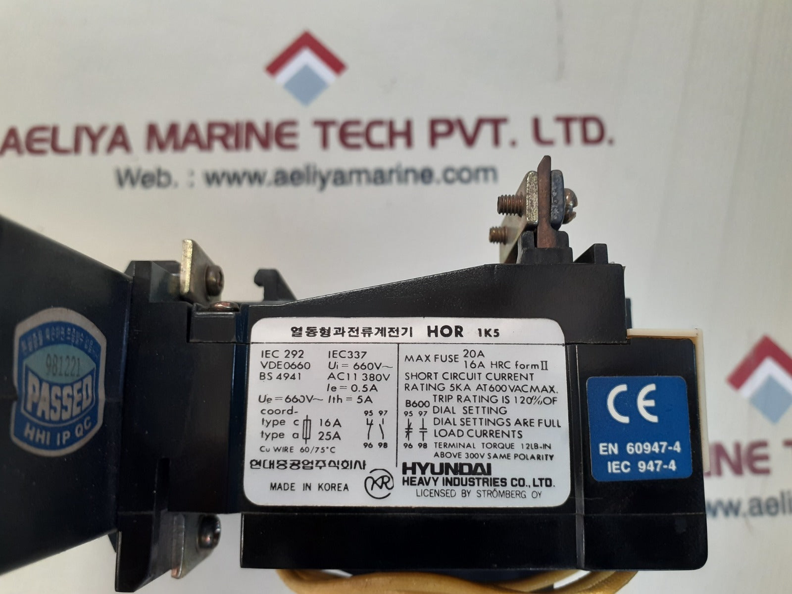 Hyundai hor 1l 125 thermal overload relay