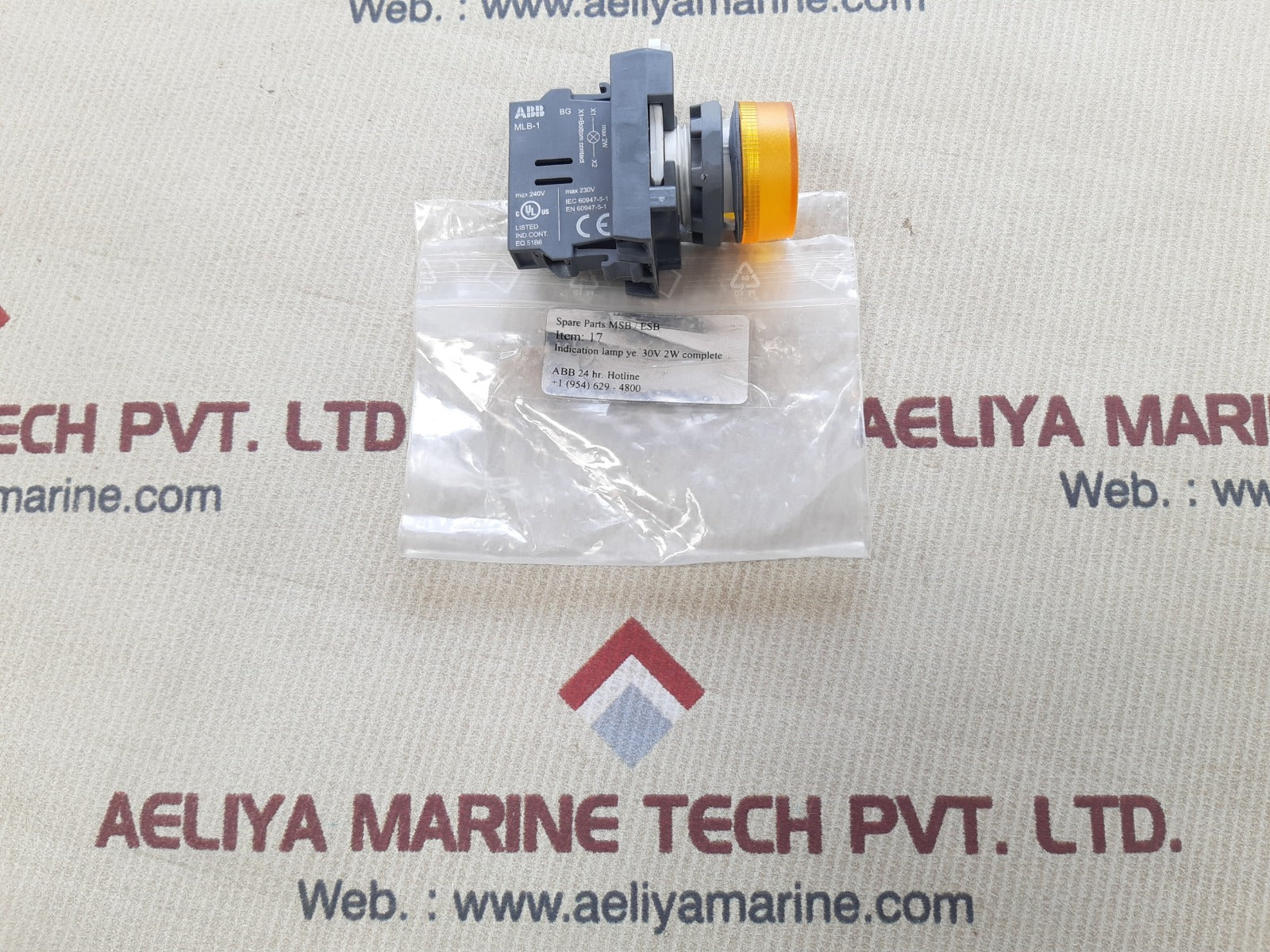 Abb mlb-1 lamp yellow light with contact block