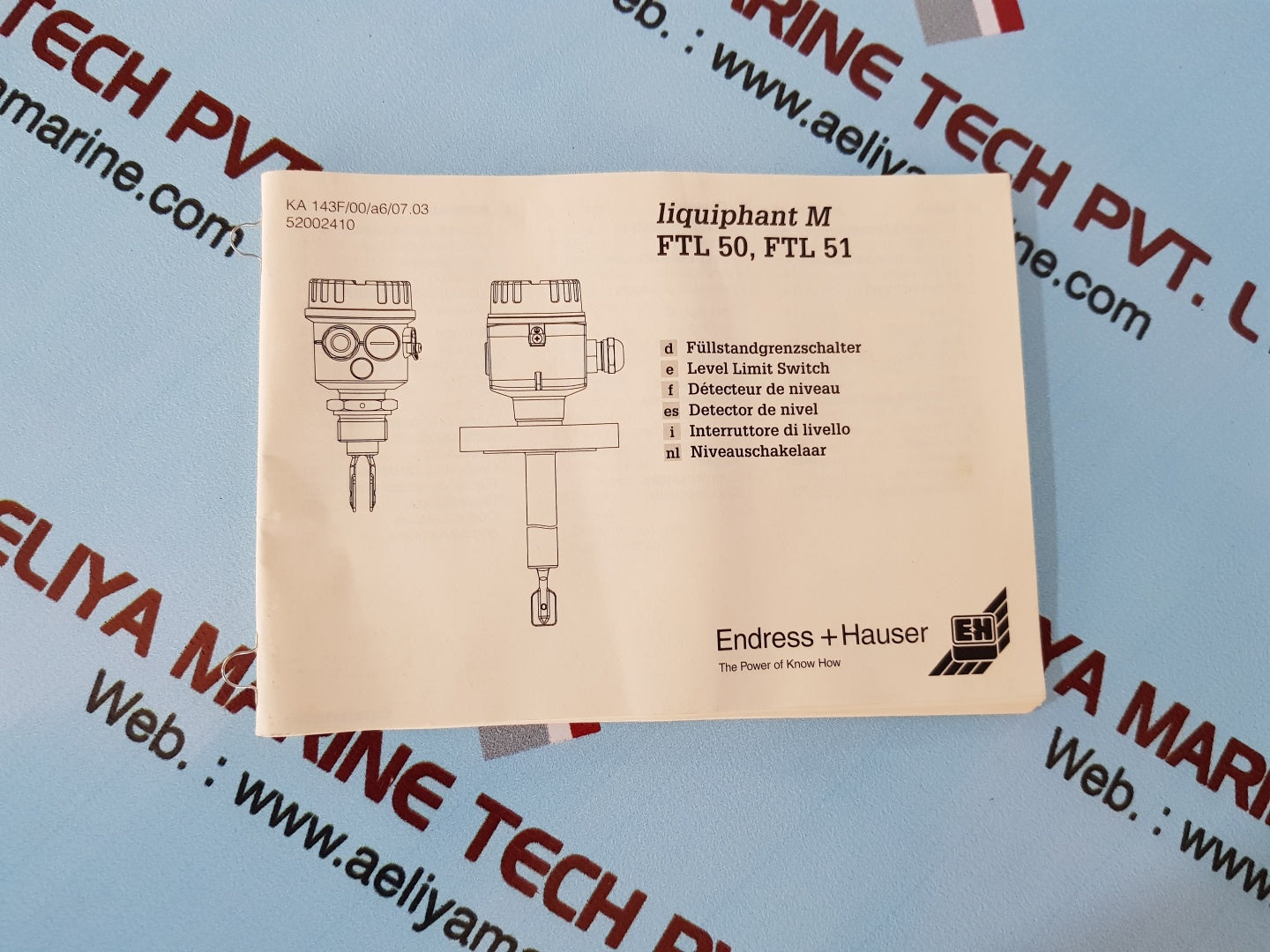 Endress+hauser liquiphant M ftl51-agr2bb4e4a level switch