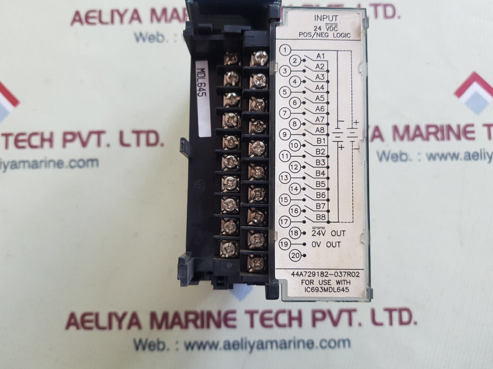 Ge fanuc ic693mdl645d input module 24vdc. 16pt. pos/neg logic