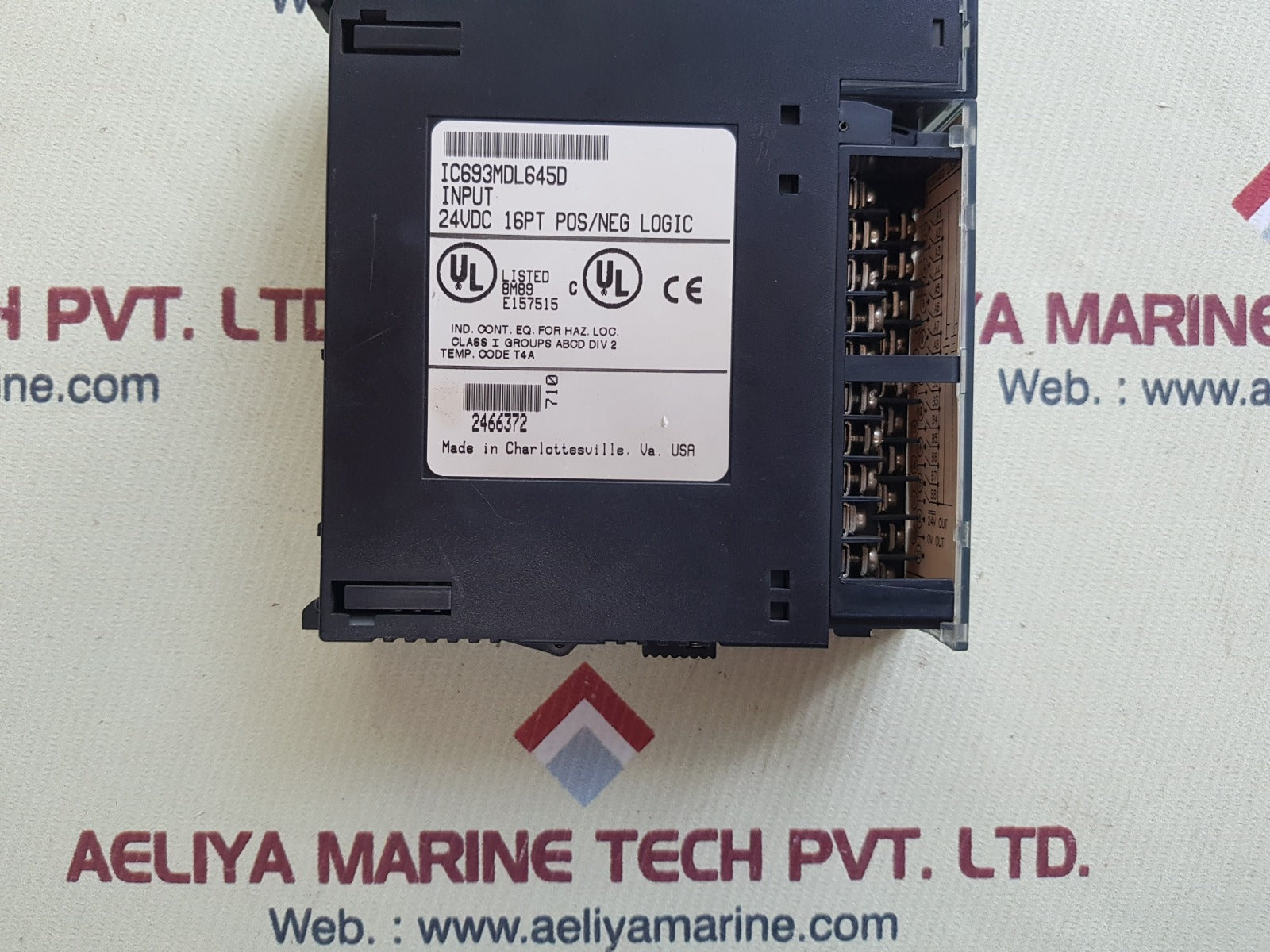 Ge fanuc ic693mdl645d input module 24vdc. 16pt. pos/neg logic