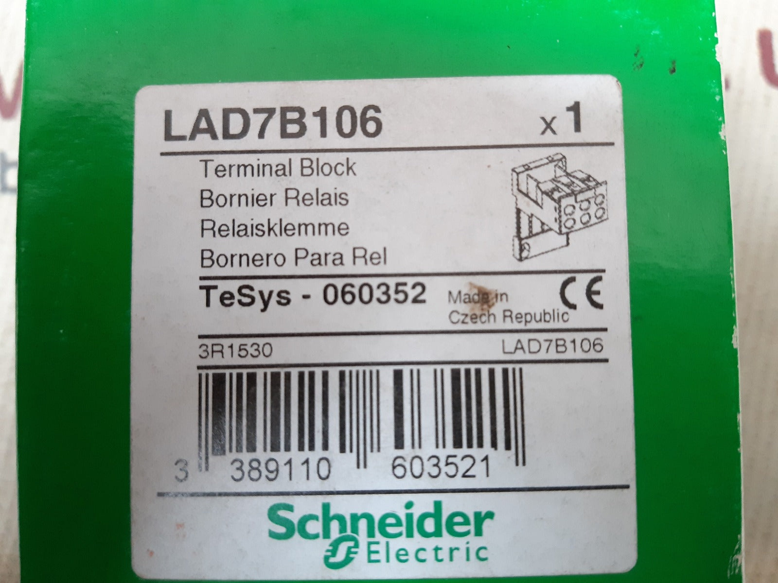 Schneider electric lad7b106 terminal block